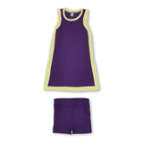 Yellow purple dress shorts girls team active outfits