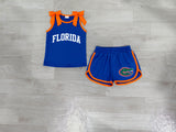 Sleeveless blue top crocodile shorts boys team outfits