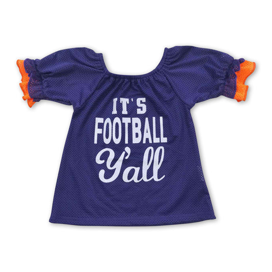 Purple it's football y'all girls team shirt