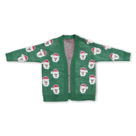 Green santa girls Christmas sweater