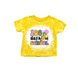 Yellow pencil 100 days of school girls shirt
