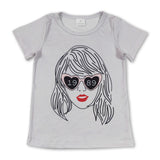 Short sleeves singer kids girls summer shirt