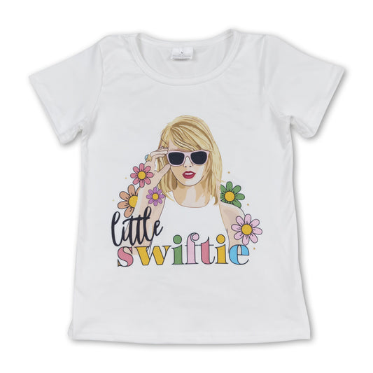 Short sleeves floral singer girls shirt