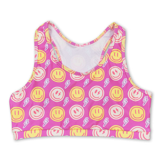 Sleeveless pink smile baby girls shirt