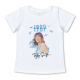 White blue short sleeves singer girls shirt