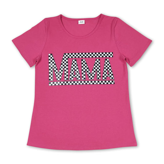 Hot pink short sleeves mama mommy and me adult shirt