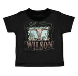Black short sleeves cow cactus singer girls shirt