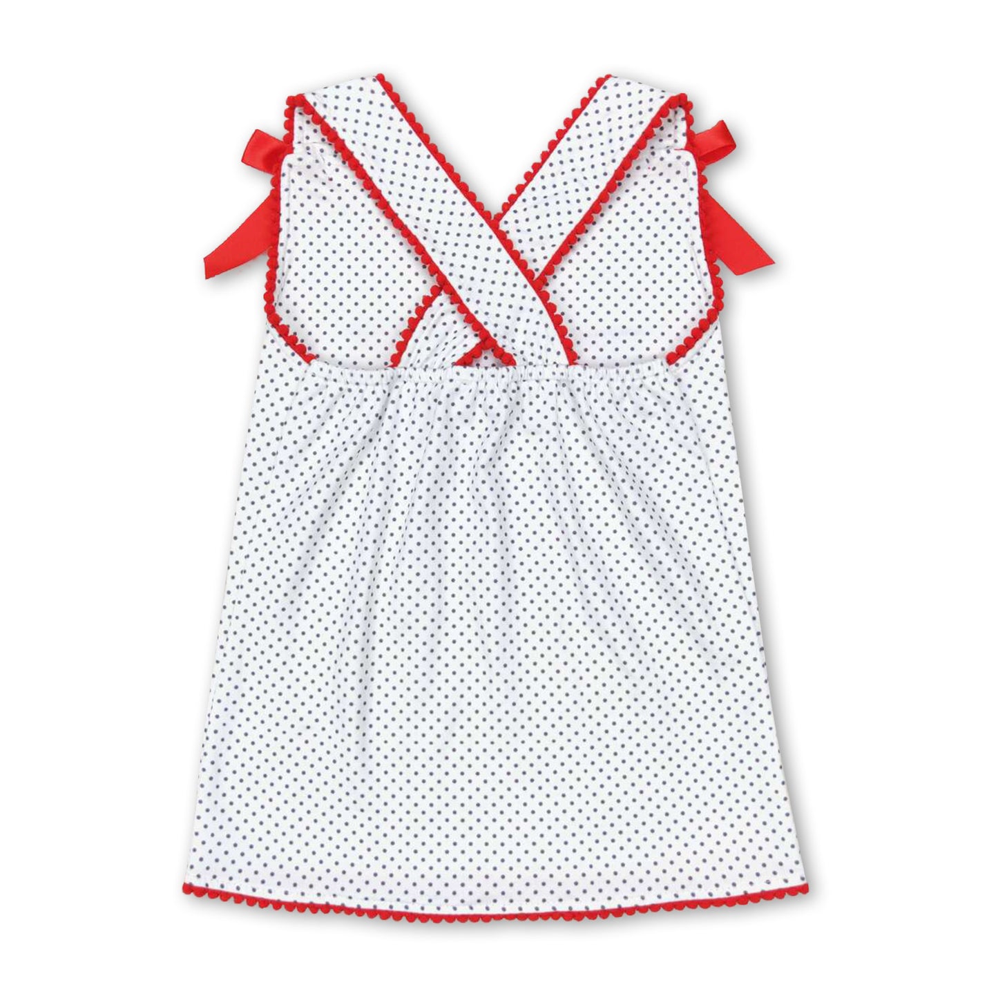 Straps polka dots flag baby girls 4th of july shirt