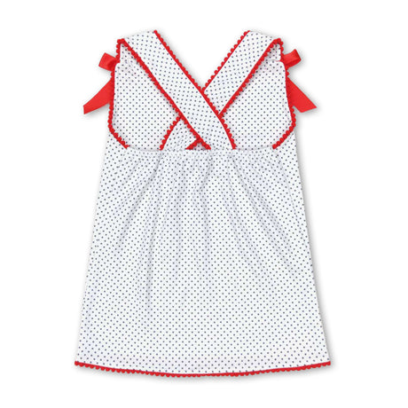 Straps polka dots flag baby girls 4th of july shirt