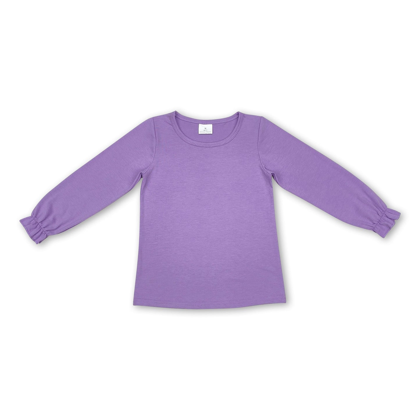 Purple long sleeves cotton kids girls shirt