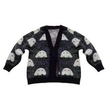 Bakcj white ghost cardigan girls Halloween sweater