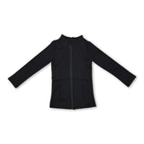 Back long sleeves zipper baby girls yoga shirt