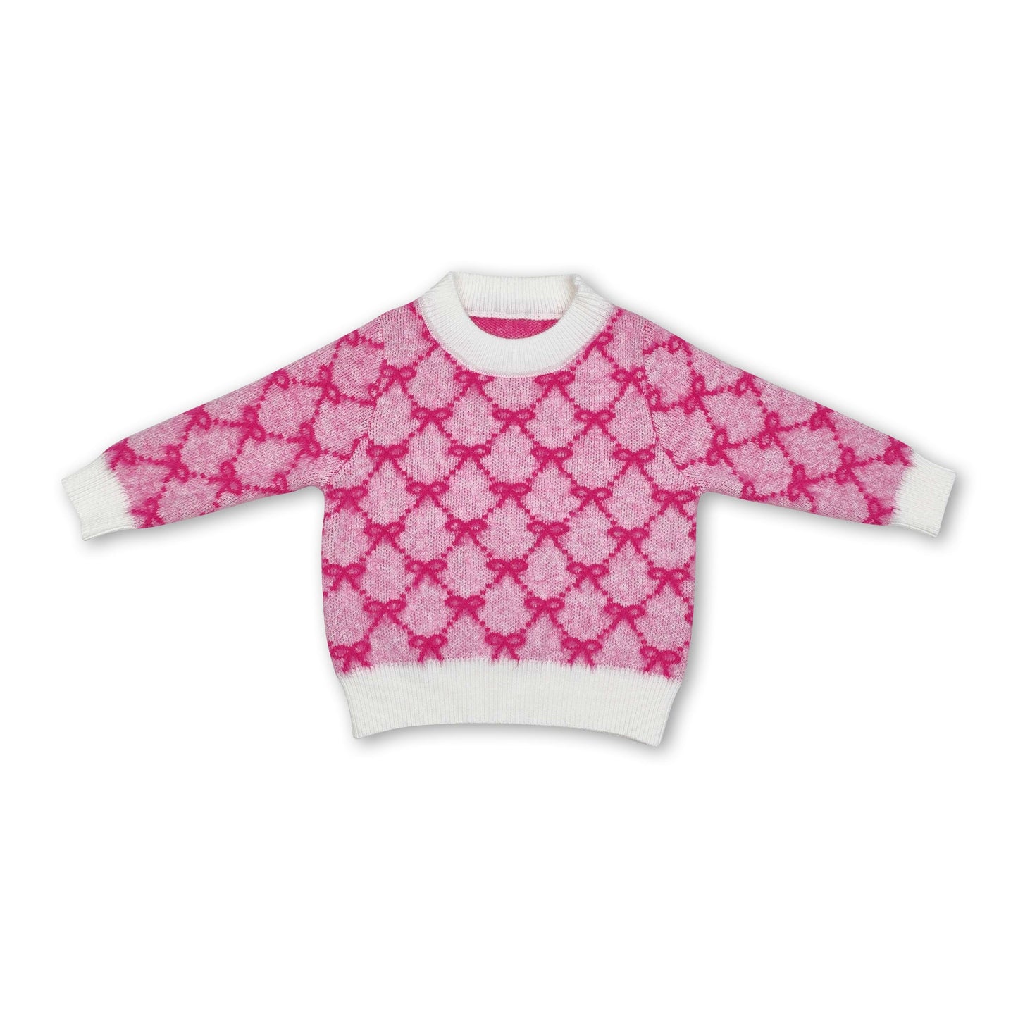 Pink bow kids girls winter sweater