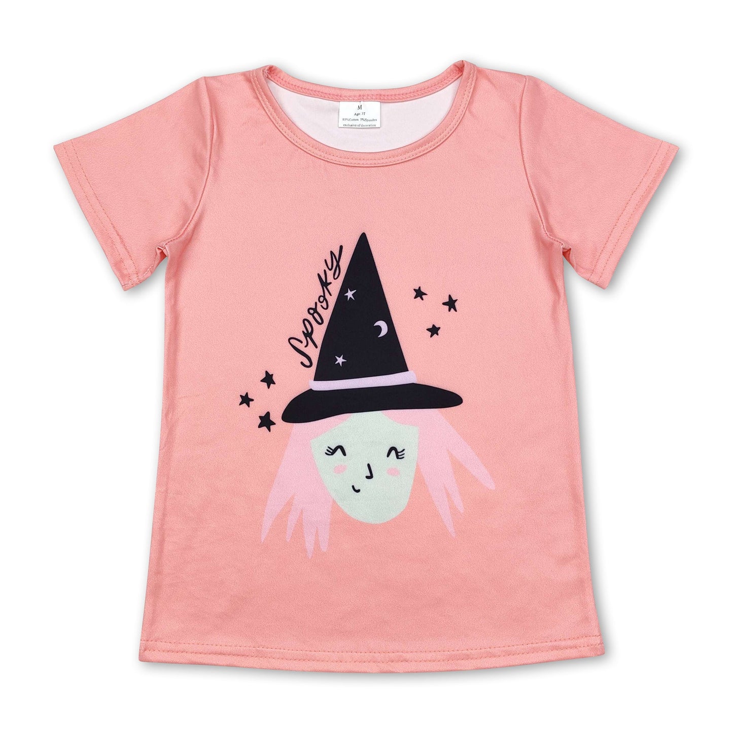 Short sleeves spooky witches baby girls Halloween shirt