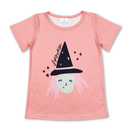 Short sleeves spooky witches baby girls Halloween shirt