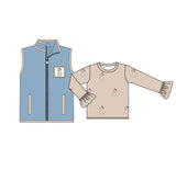 Sleeveless Christmas dog vest long sleeves shirt girls clothing