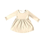 Long sleeves beige cotton baby girls shirt