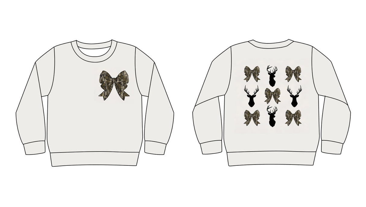Long sleeves camo bow deer adult women shirt