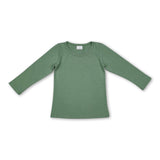 Mint solid color long sleeves baby kids shirt