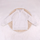 Light grey long sleeves pocket kids yoga top