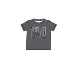 Grey mini short sleeves kids girls shirt