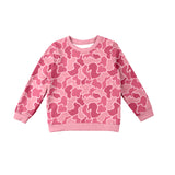 Long sleeves pink camo hunting kids girls shirt