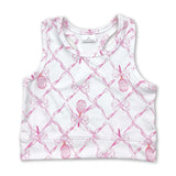 Sleeveless pink bow tennis toddler girls yoga top