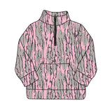Pink bottomland camo adult women zipper pullover