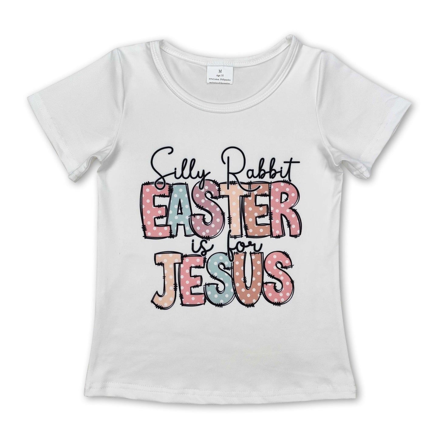 Short sleeves silly rabbit Easter is for jesus girls shirt