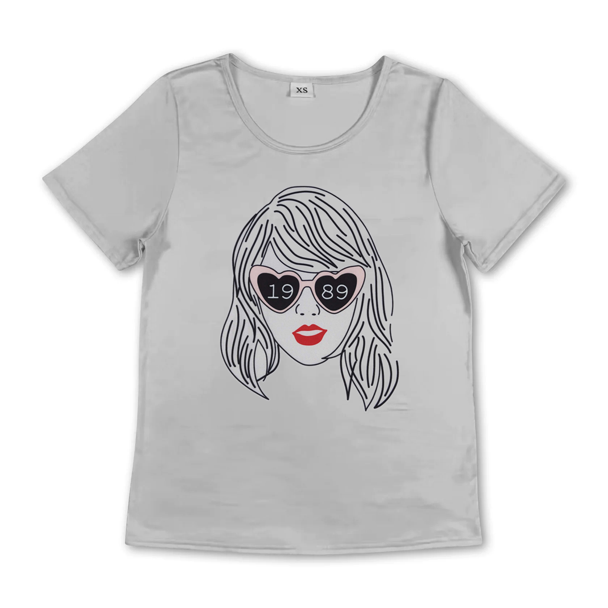 Grey Short sleeves glasses singer adult women shirt