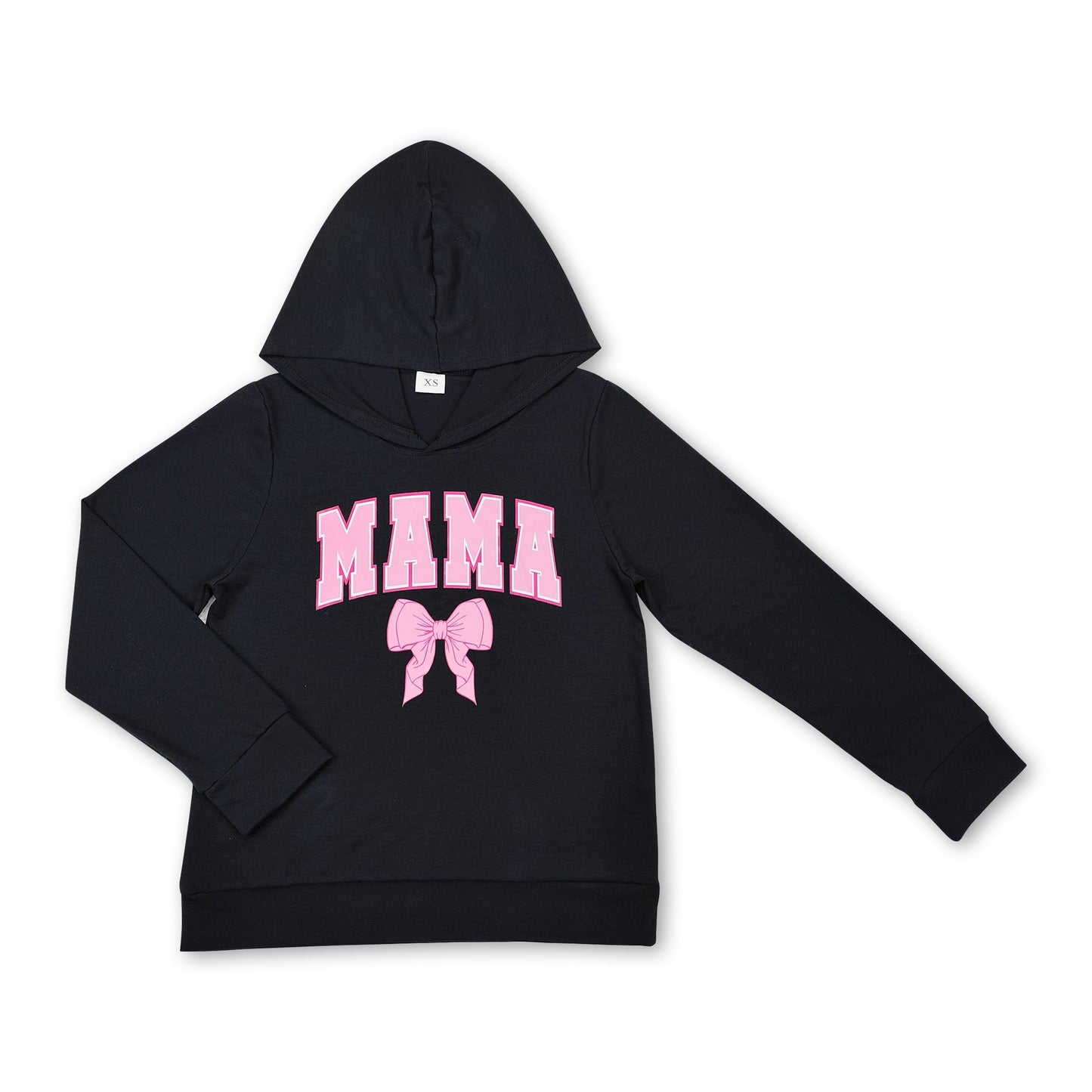 Long sleeves black Mama bow adult women hoodie