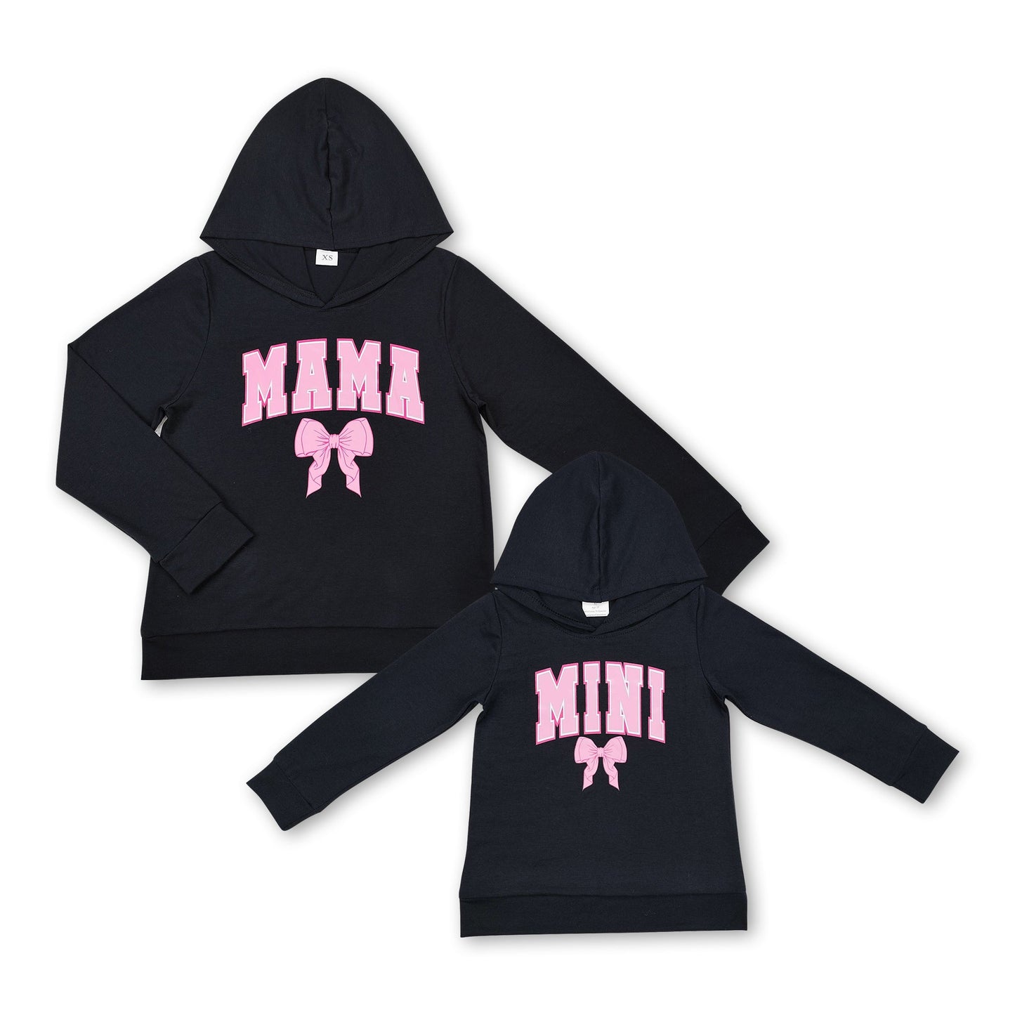 Long sleeves black Mama bow adult women hoodie