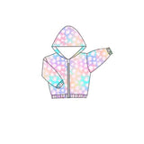 Long sleeves tie dye leopard baby girls zip jacket