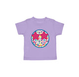 Lavender short sleeves leopard smile girls shirt