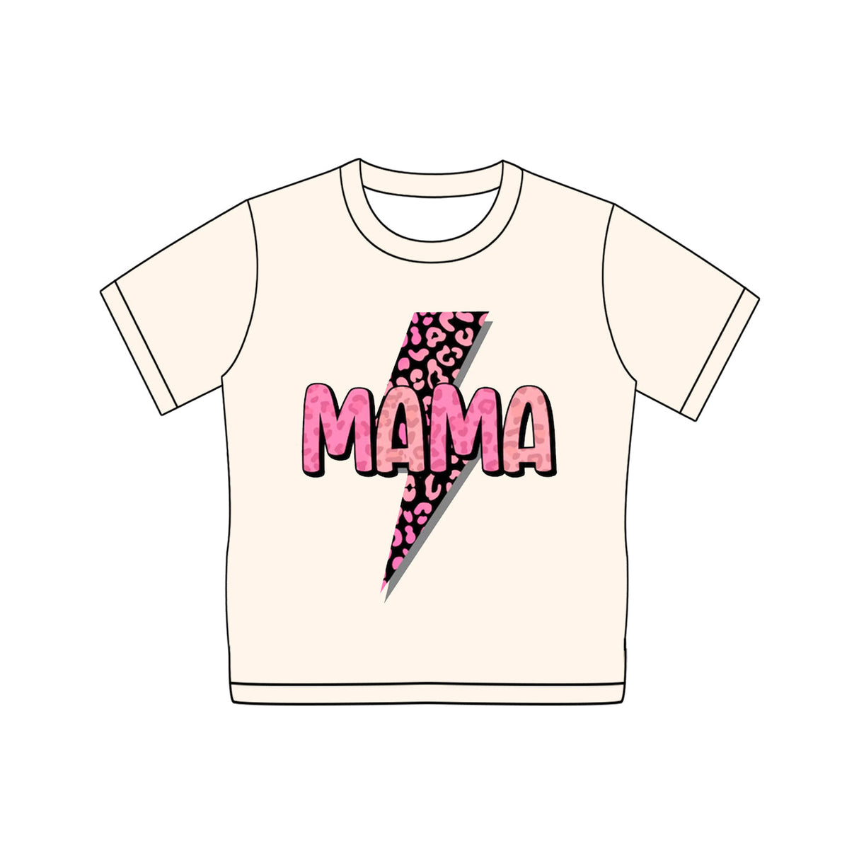 Short sleeves mama thunder adult women shirt