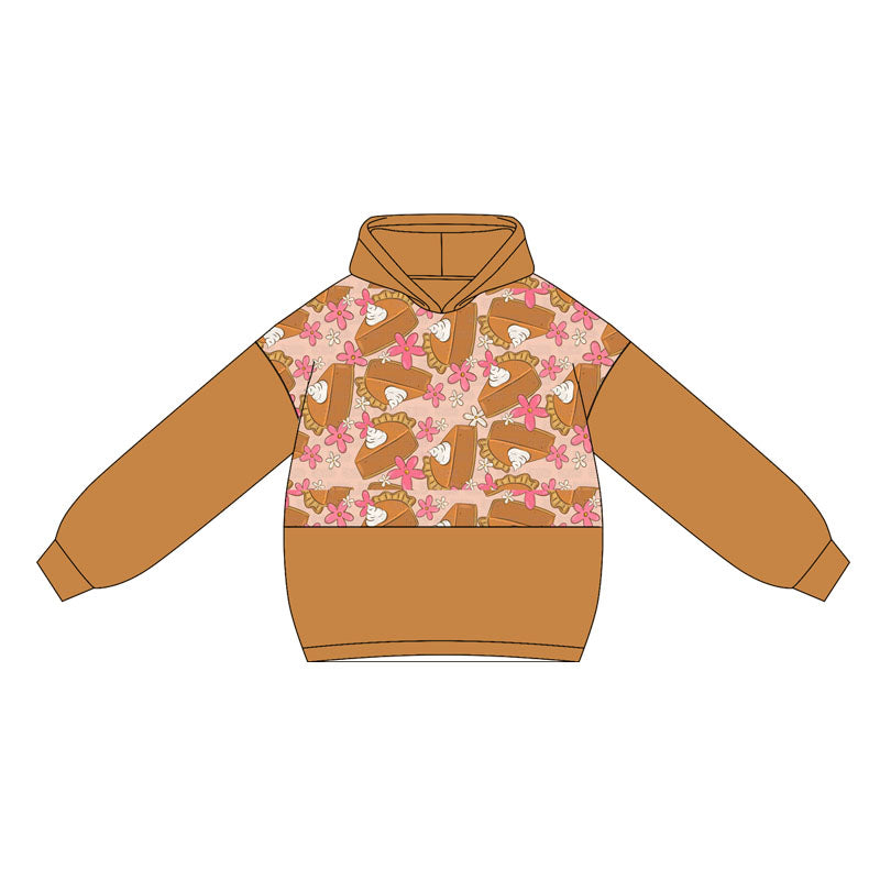 Long sleeves mustard pie floral girls Thanksgiving hoodie