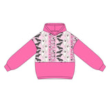 Pink long sleeves bat ghost kids girls Halloween hoodie