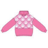 Pink long sleeves ghost bow kids girls Halloween hoodie