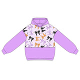 Lavender long sleeves bows kids girls Halloween hoodie