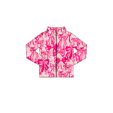 Long sleeves hot pink bow zipper kids girls yoga top