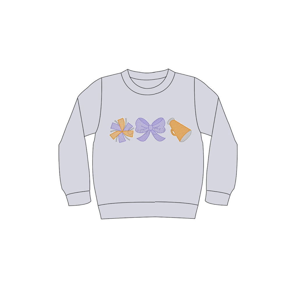 Long sleeves kids girls team cheer shirt