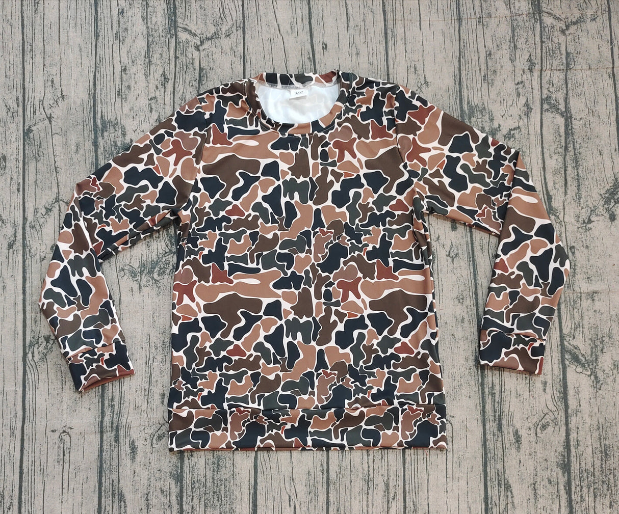 Long sleeves dark camo hunting adult women shirt