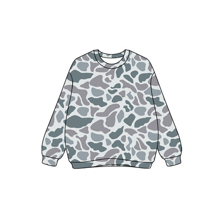 Long sleeves grey camo hunting adult women shirt