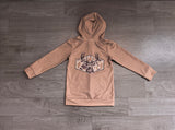 Long sleeves pocket deer camo girls hooded jacket