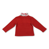 Red bow long sleeves kids girls Christmas zipper pullover
