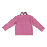 Pink leopard santa kids girls Christmas zipper pullover