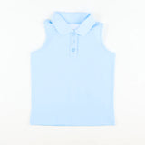 Sleeveless kids girls activewear polo shirt