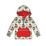 Christmas lighting green face kids girls hoodie