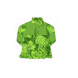 Ruffle long sleeves green face girls Christmas pullover