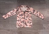 Long sleeves pink camo kids girls zipper pullover